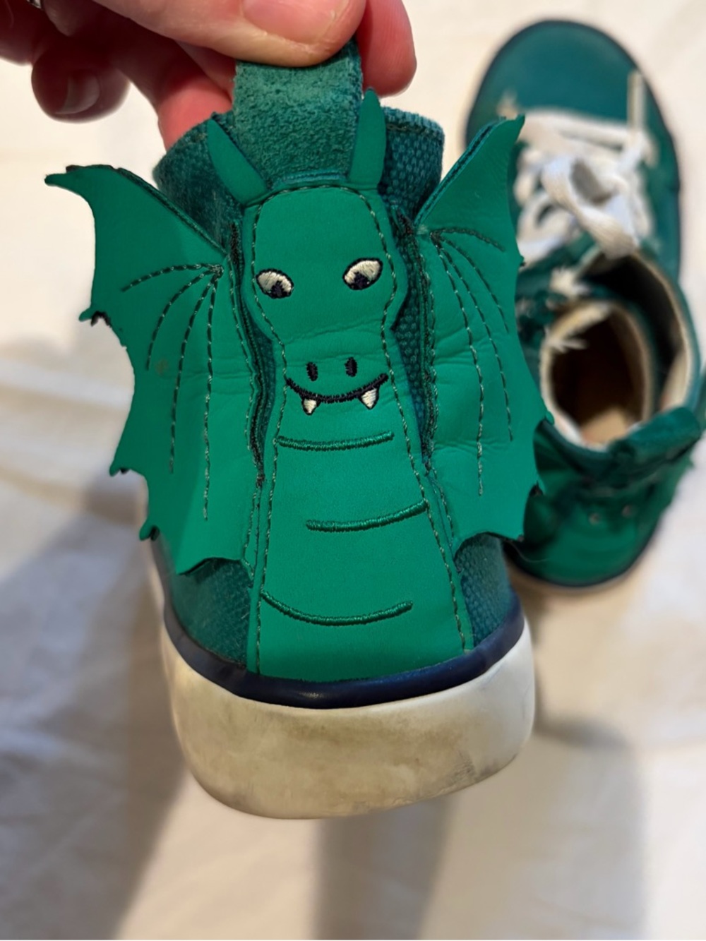 Kids Green Dragon High-Top Sneakers